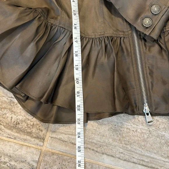 Cinq a Sept Helene Green Zip Peplum Jacket Size Medium - Picture 12 of 14